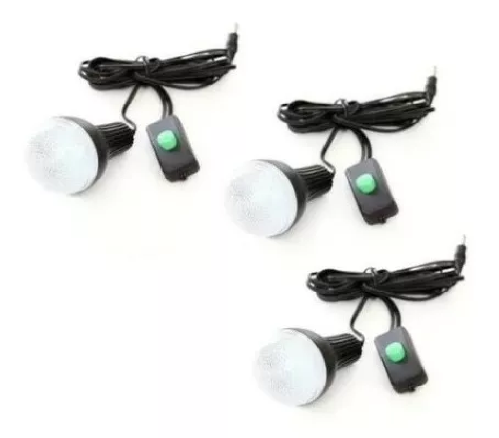 Kit Panel Solar 3 Bombillo Lámpara Led