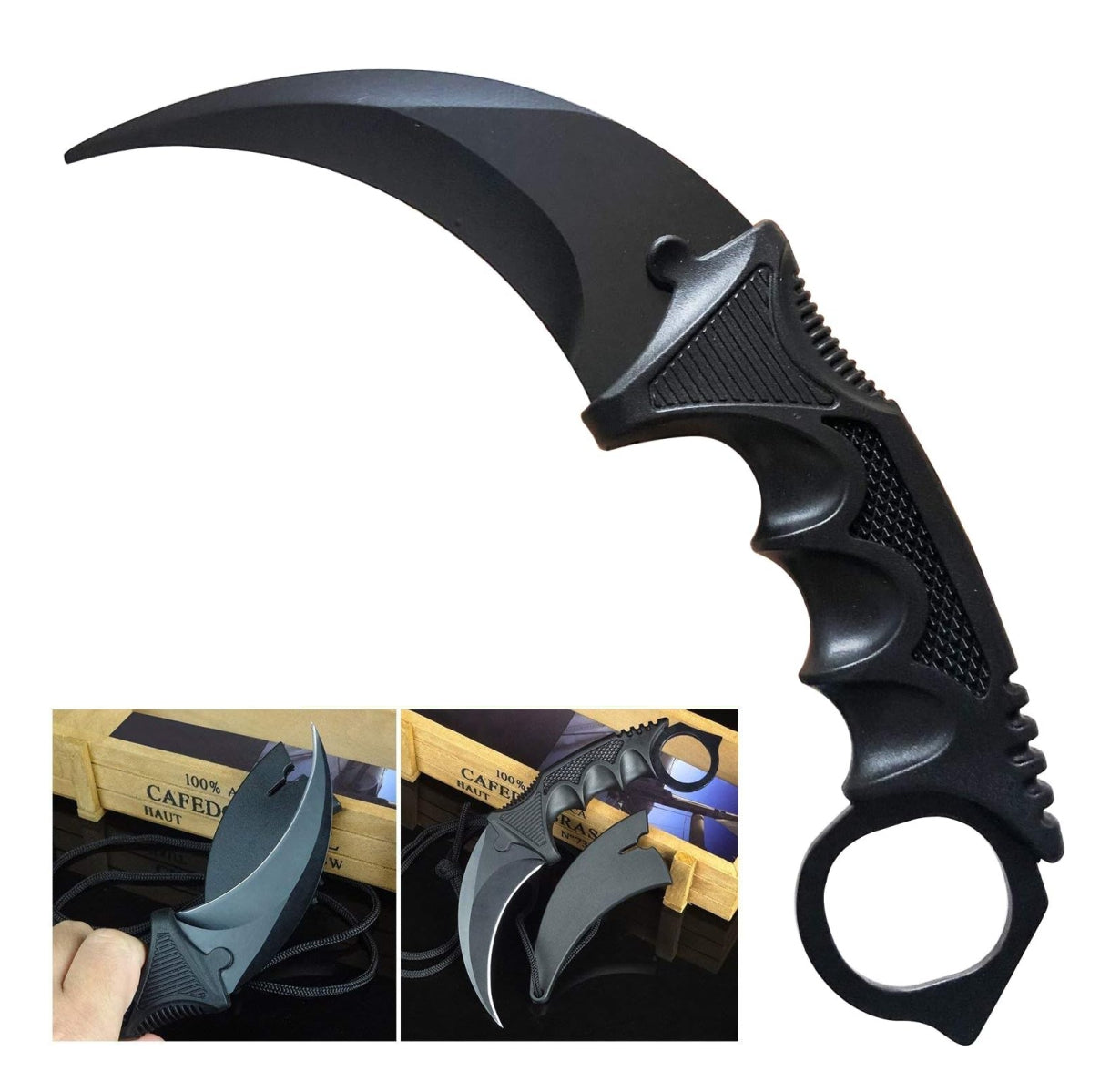 Cuchillo Karambit camping táctico