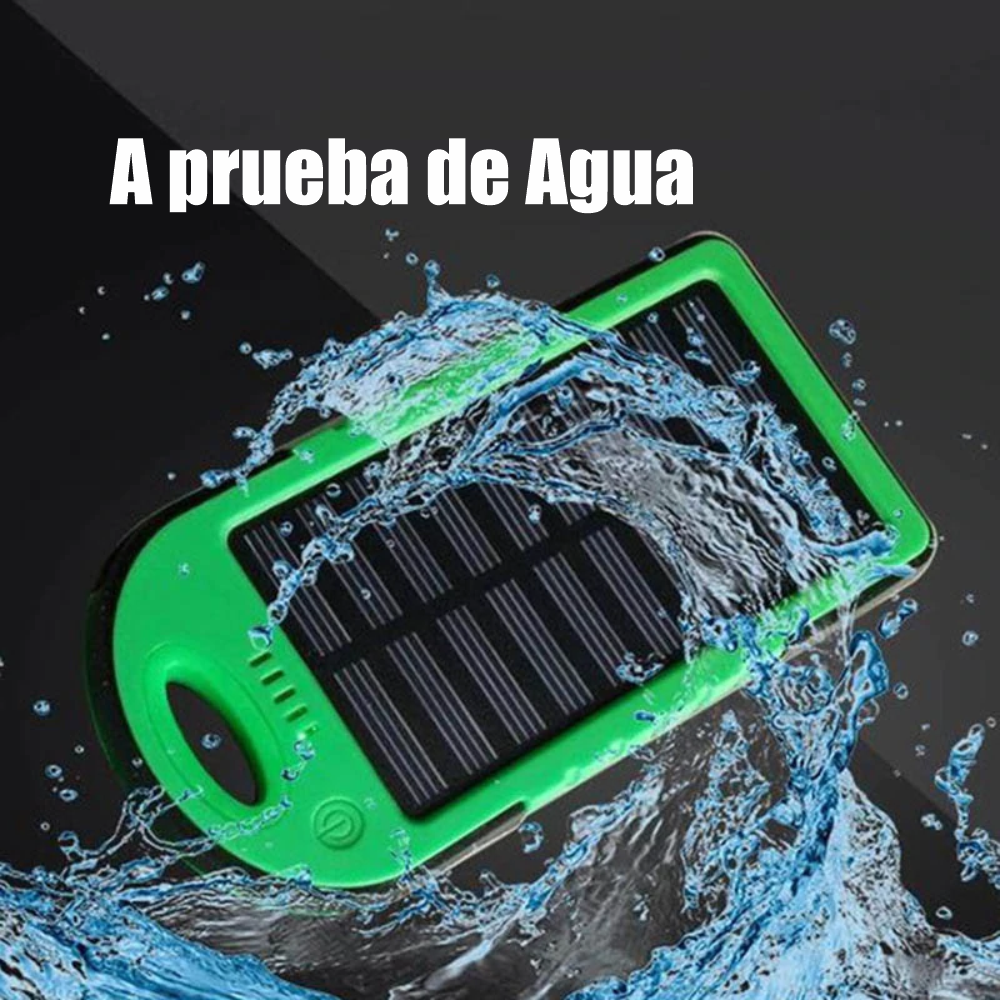 Power Bank Solar Batería 12000mah LuzLed