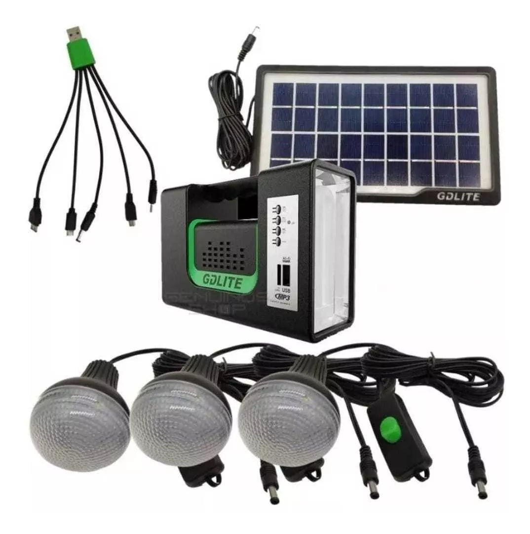 Kit Panel Solar 3 Bombillos Radio GD10