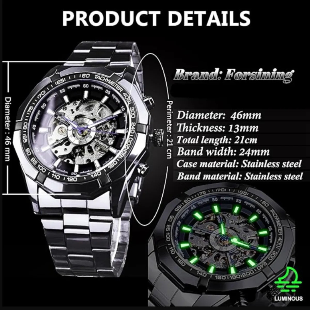 RELOJ WINNER AUTOMATICO CORAZON ABIERTO