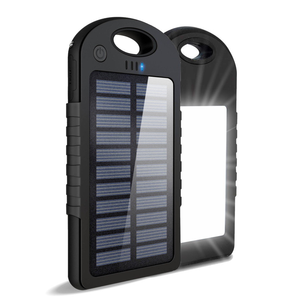Power Bank Solar Batería 12000mah LuzLed