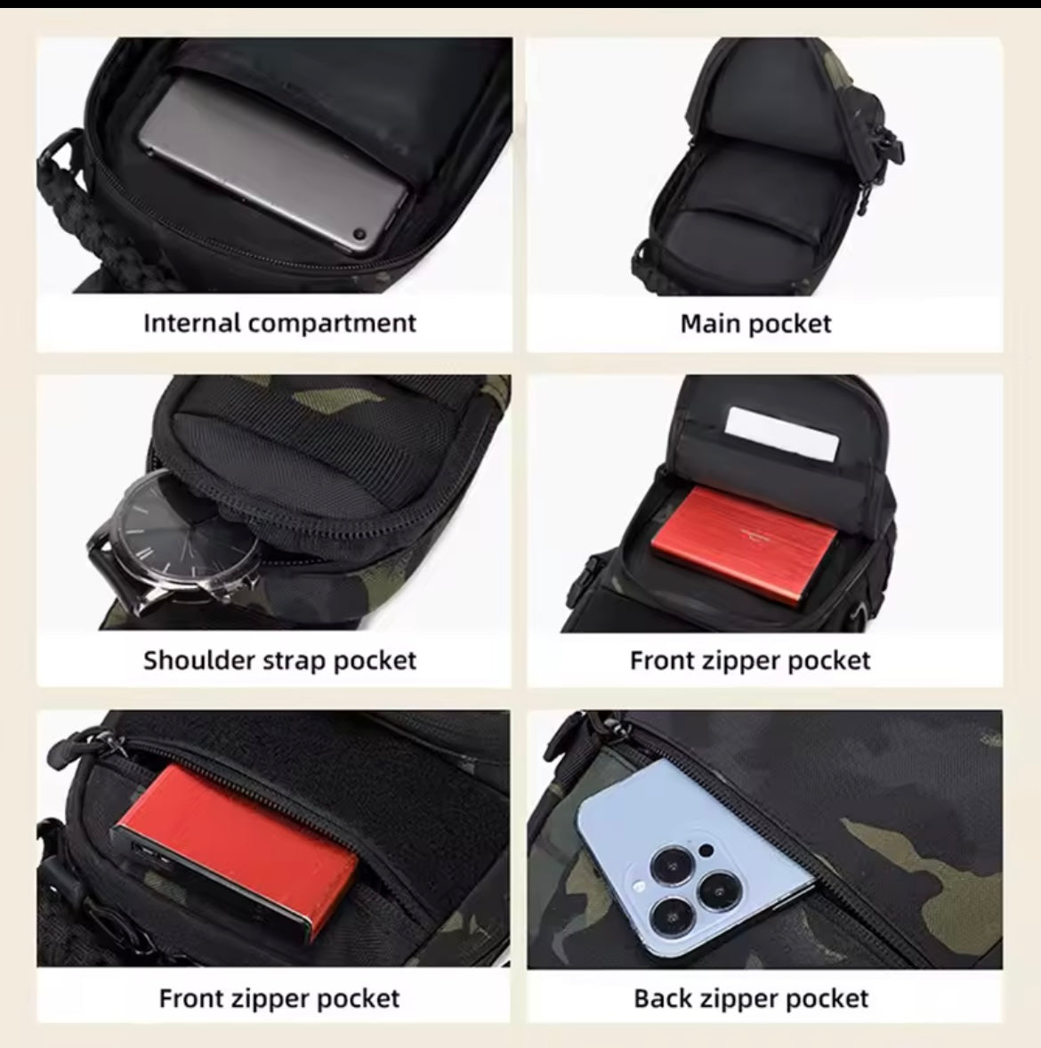 MOCHILA TACTICA CRUZADA ACAMPAR AIRE LBR