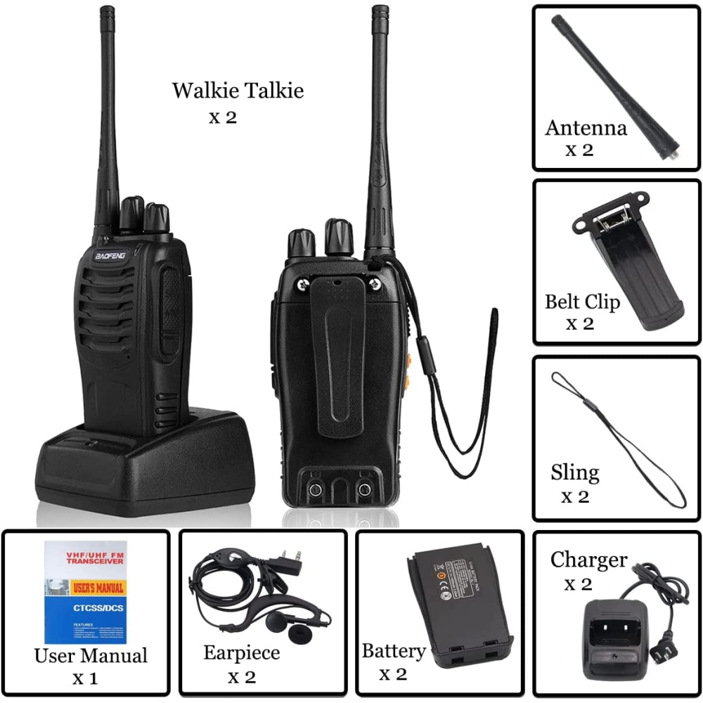 Radio Intercomunicador BF-888S Kit X 2 UND