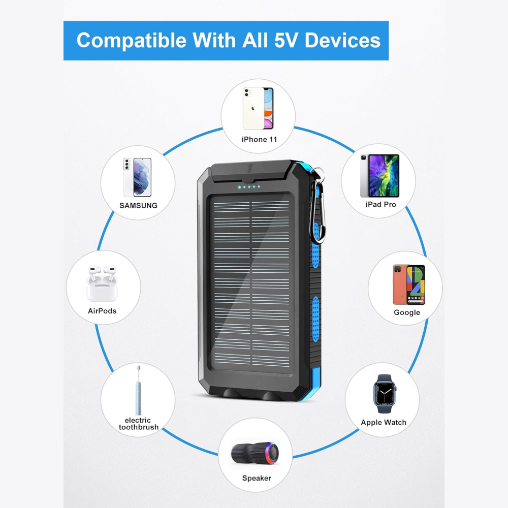 Power Bank Solar 20000mah Cargador 2usb