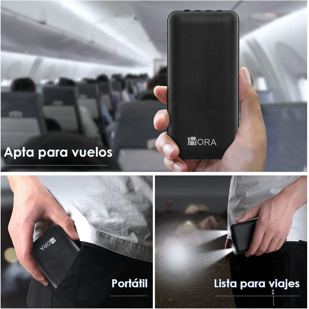 1Hora Power Bank 10.000 MAH Portátil 4Cables Gar148