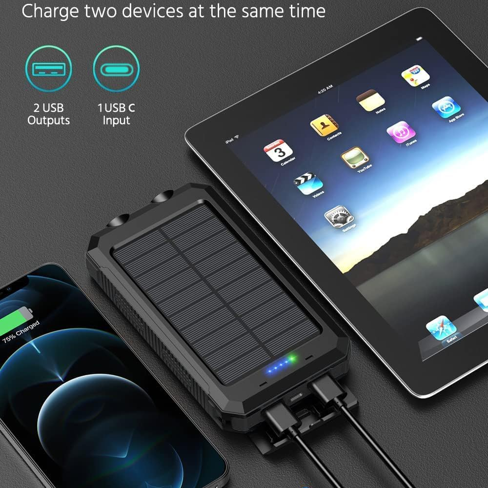 Power Bank Solar 20000mah Cargador 2usb