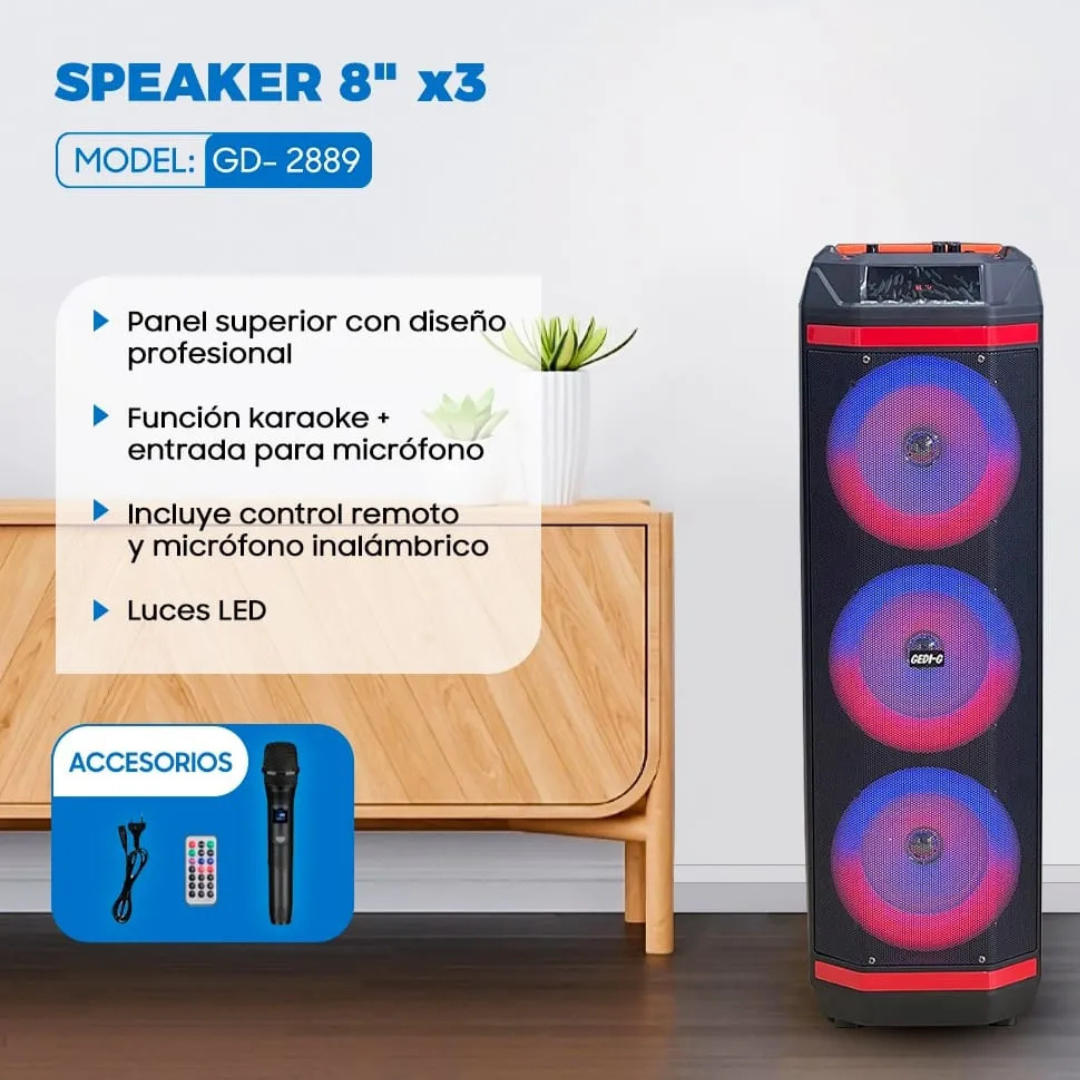 Parlante Gd-2889 Microfono Bluetooth Inalámbrico