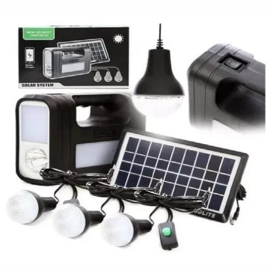 Kit Panel Solar 3 Bombillo Lámpara Led