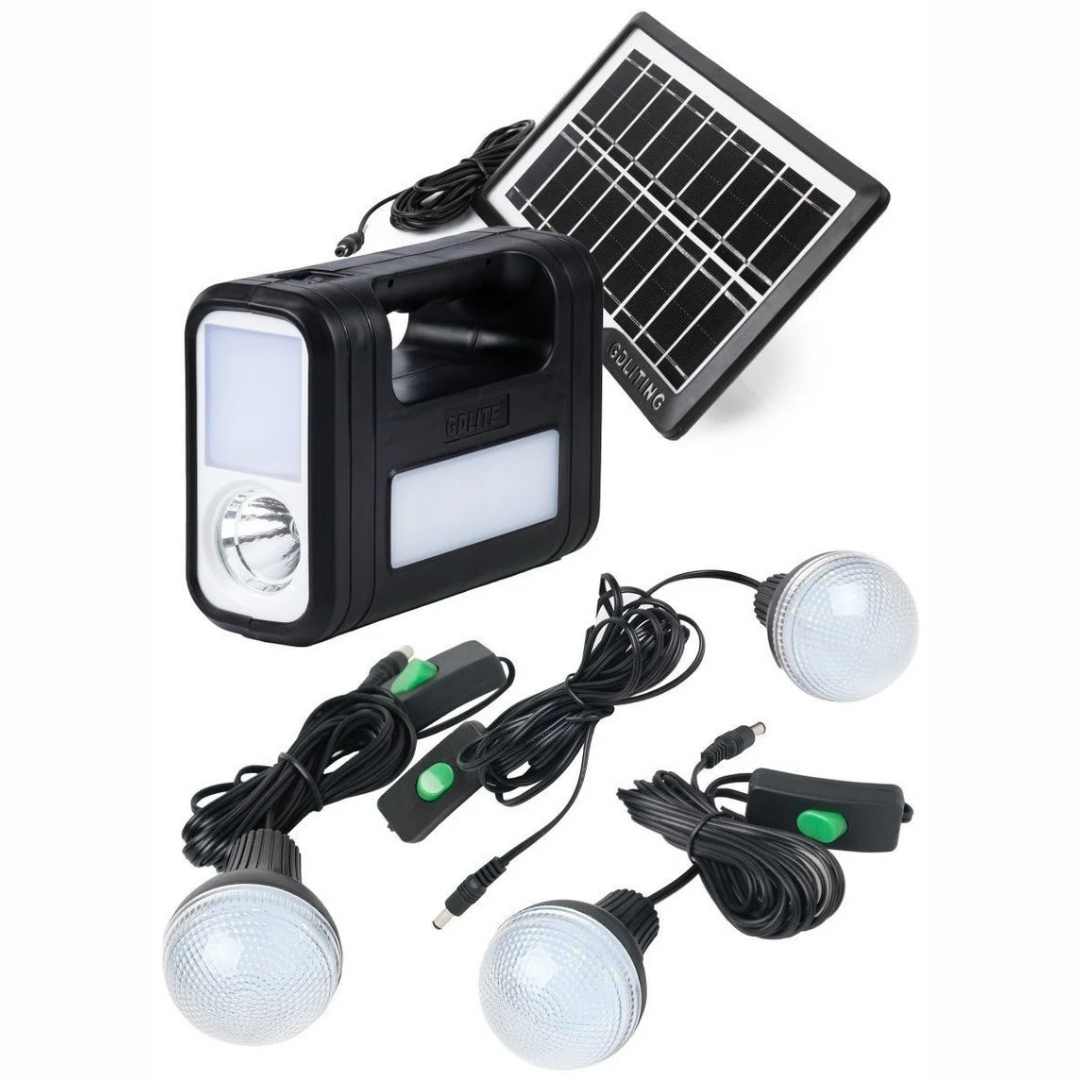 Kit Panel Solar 3 Bombillo Lámpara Led