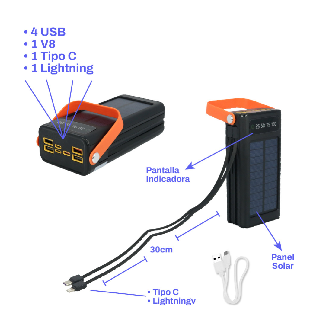 Power Bank Solar TF007 – 30.000 mAh