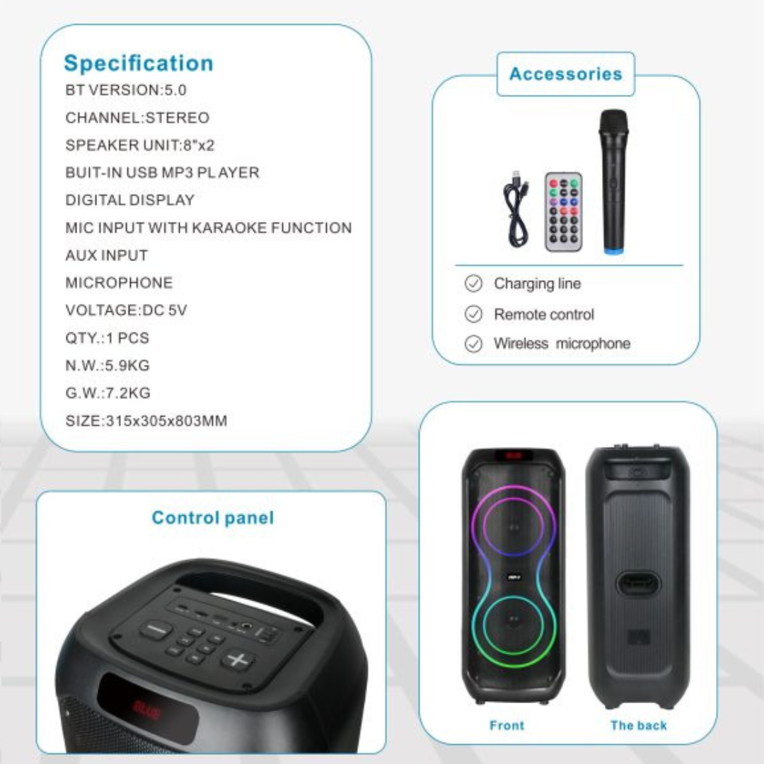 Cabina De Sonido Gedi-g 8*2 Gd-2801a
