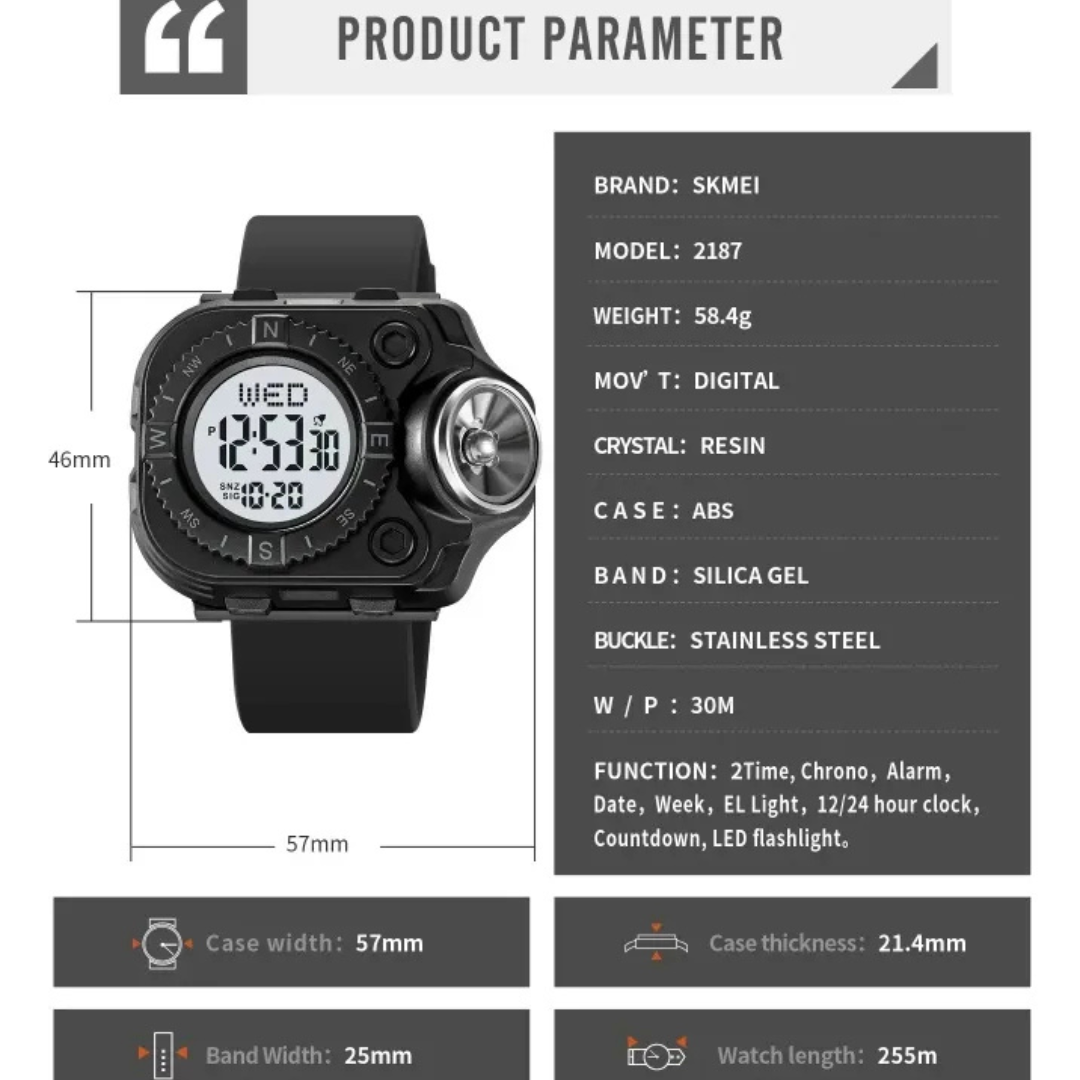 2324 RELOJ JOEFOX DIG LINTERNA DEPORTIVO